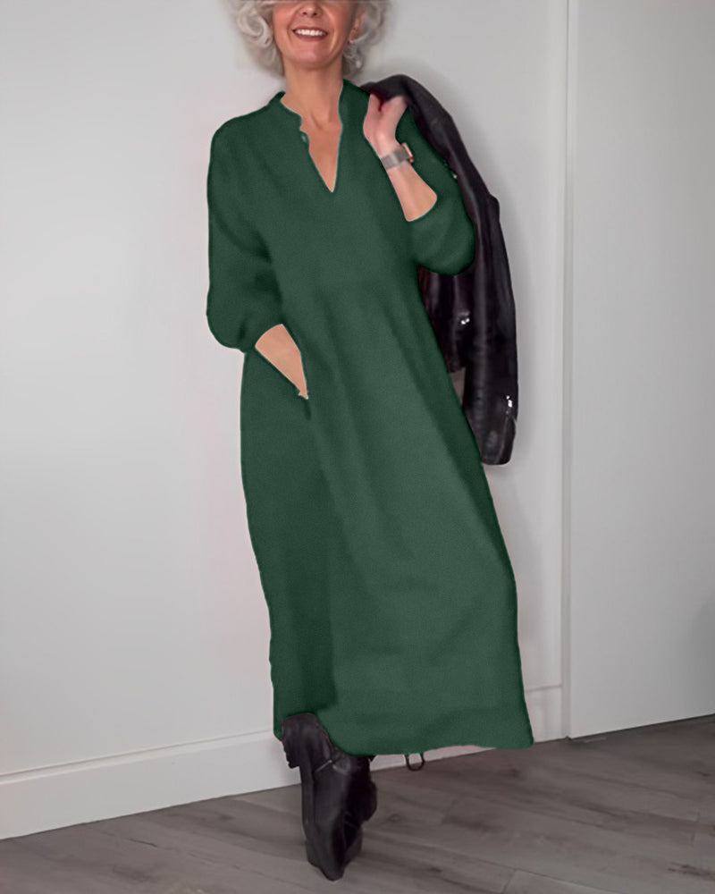 Elegant Long Dress with Pockets for Effortless Style