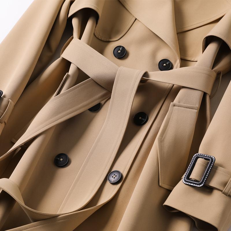 Checked Lining Long Jane Trench Coat for Stylish Layering