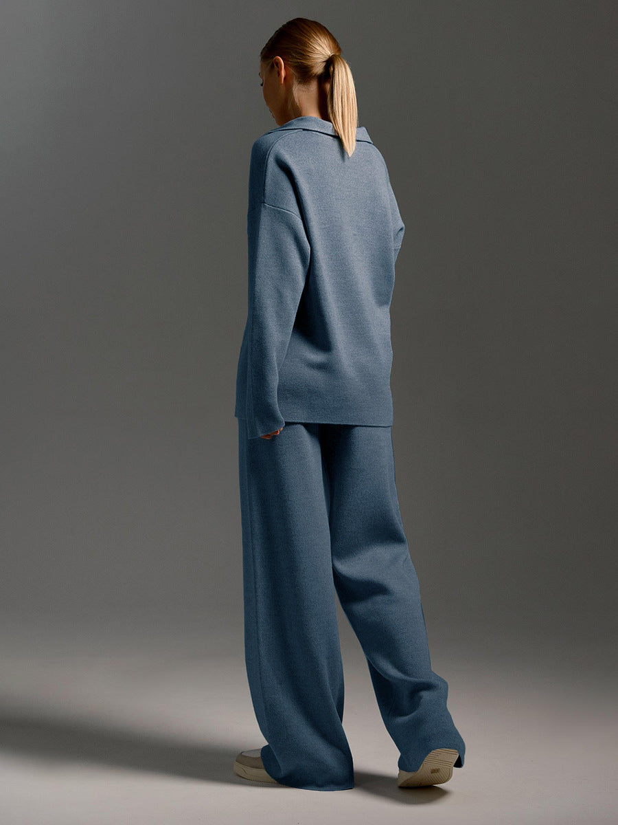 Knit Trouser and Jumper Set in Lotus Style