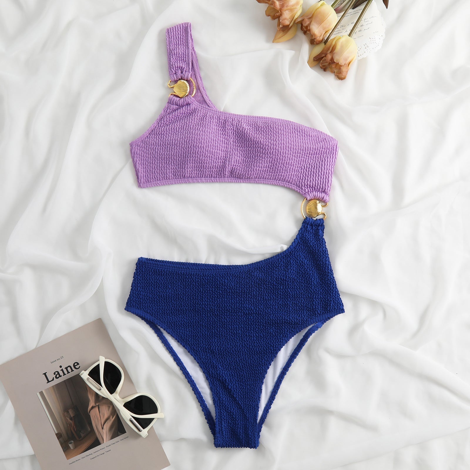 Underwire One-Shoulder Swimsuit for Stylish Support
