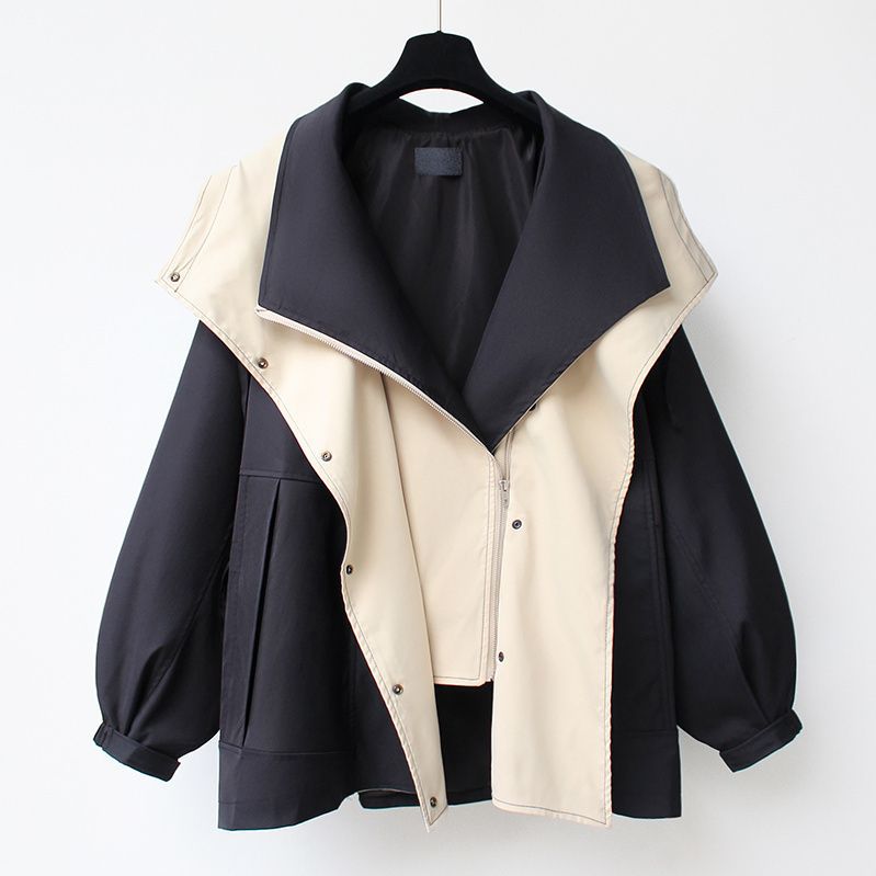 Two-Layer Jacket with Zip Closure and Button Details