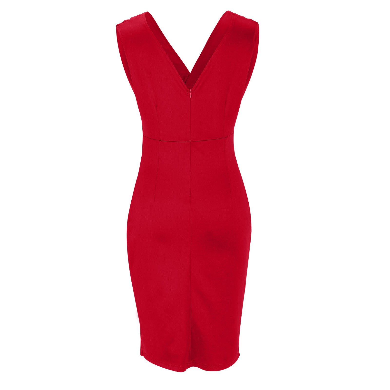 Fitted V-Neck Dress with Slits for a Stylish Look
