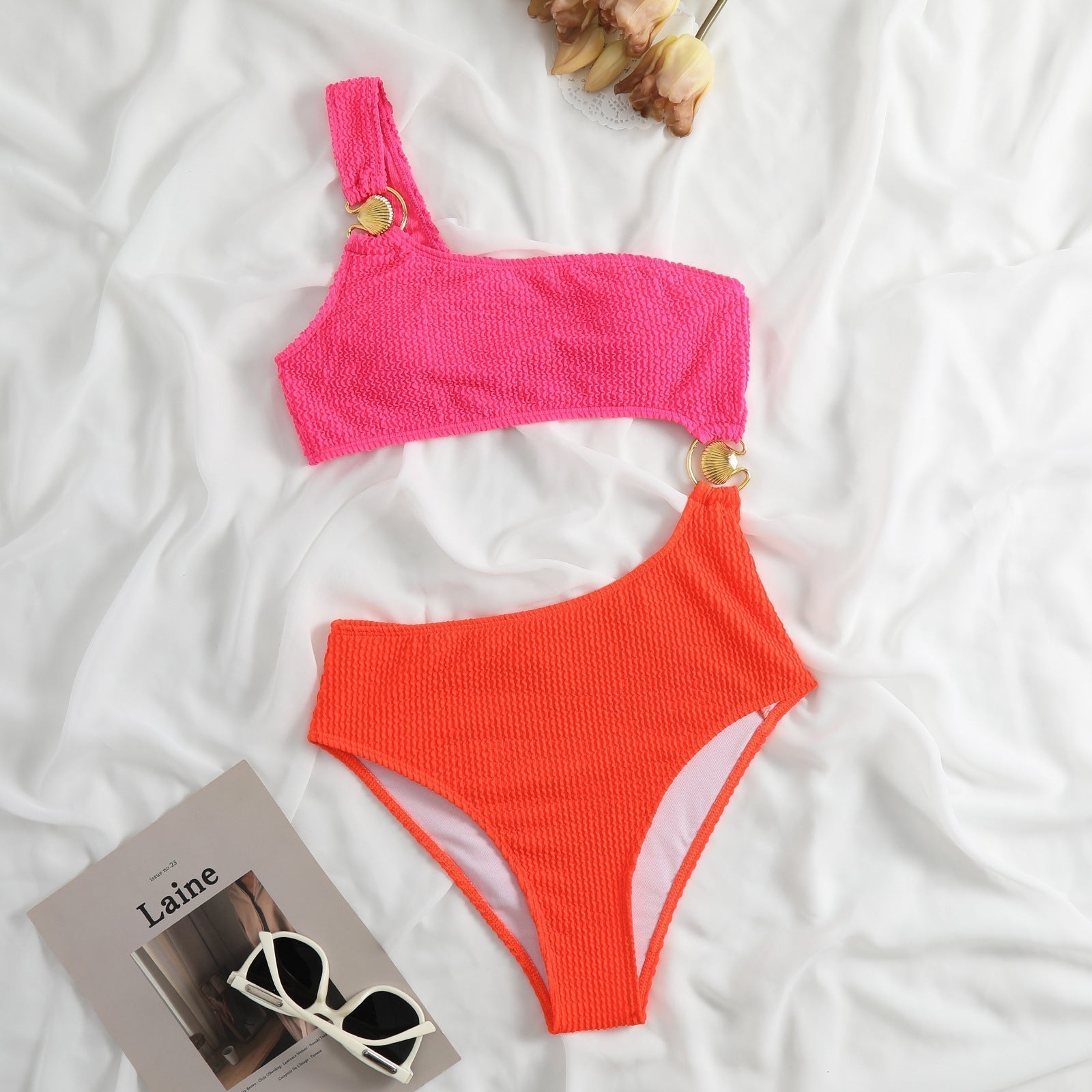 Underwire One-Shoulder Swimsuit for Stylish Support