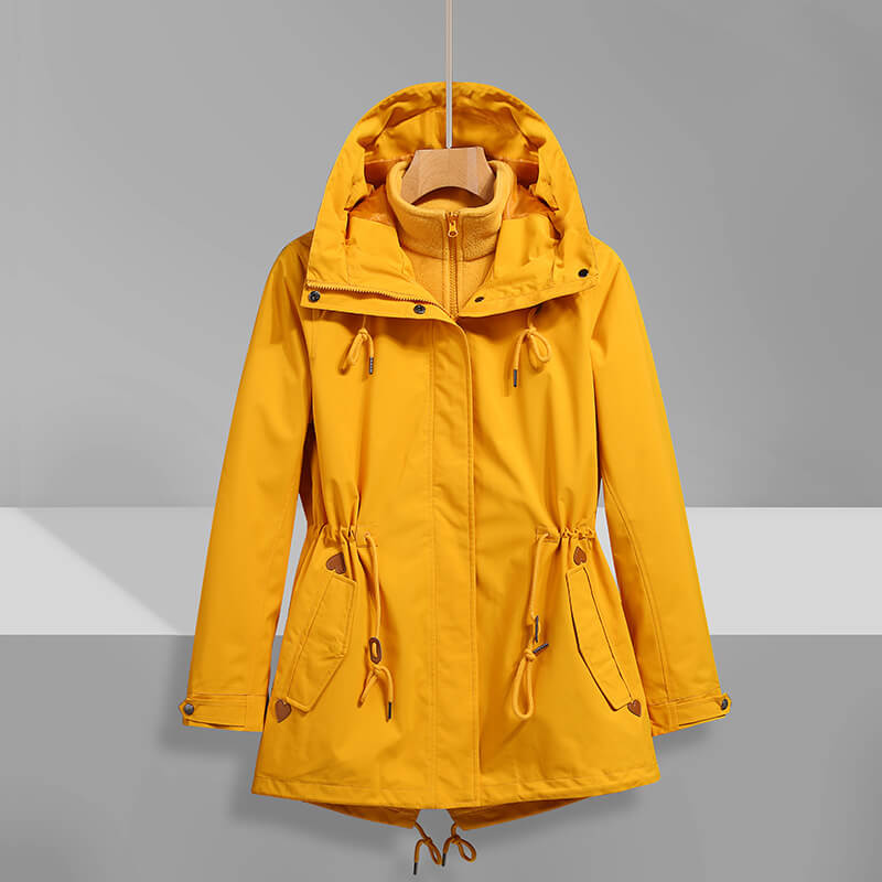 Essential Zip-Up Hooded Jacket with Adjustable Waist