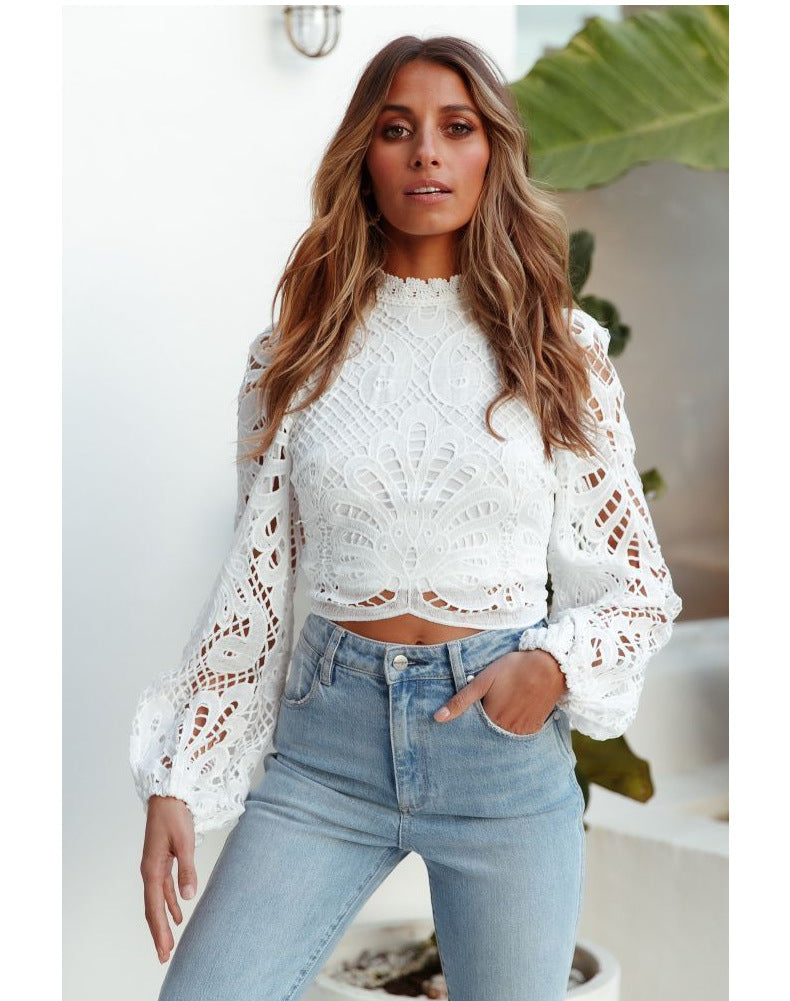 Lace Halter Neck Blouse for Elegant Style and Comfort