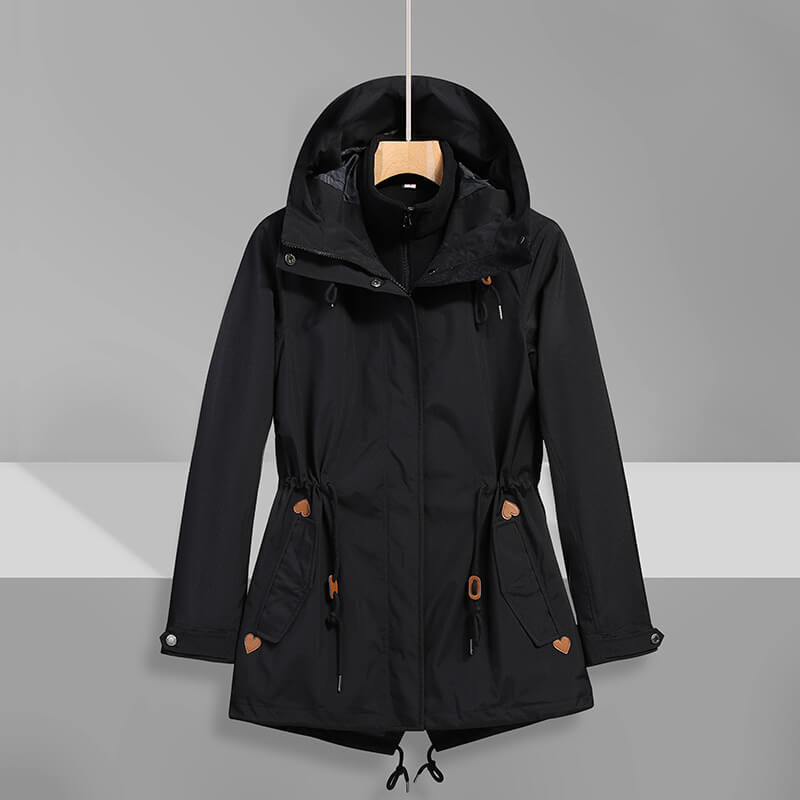 Essential Zip-Up Hooded Jacket with Adjustable Waist