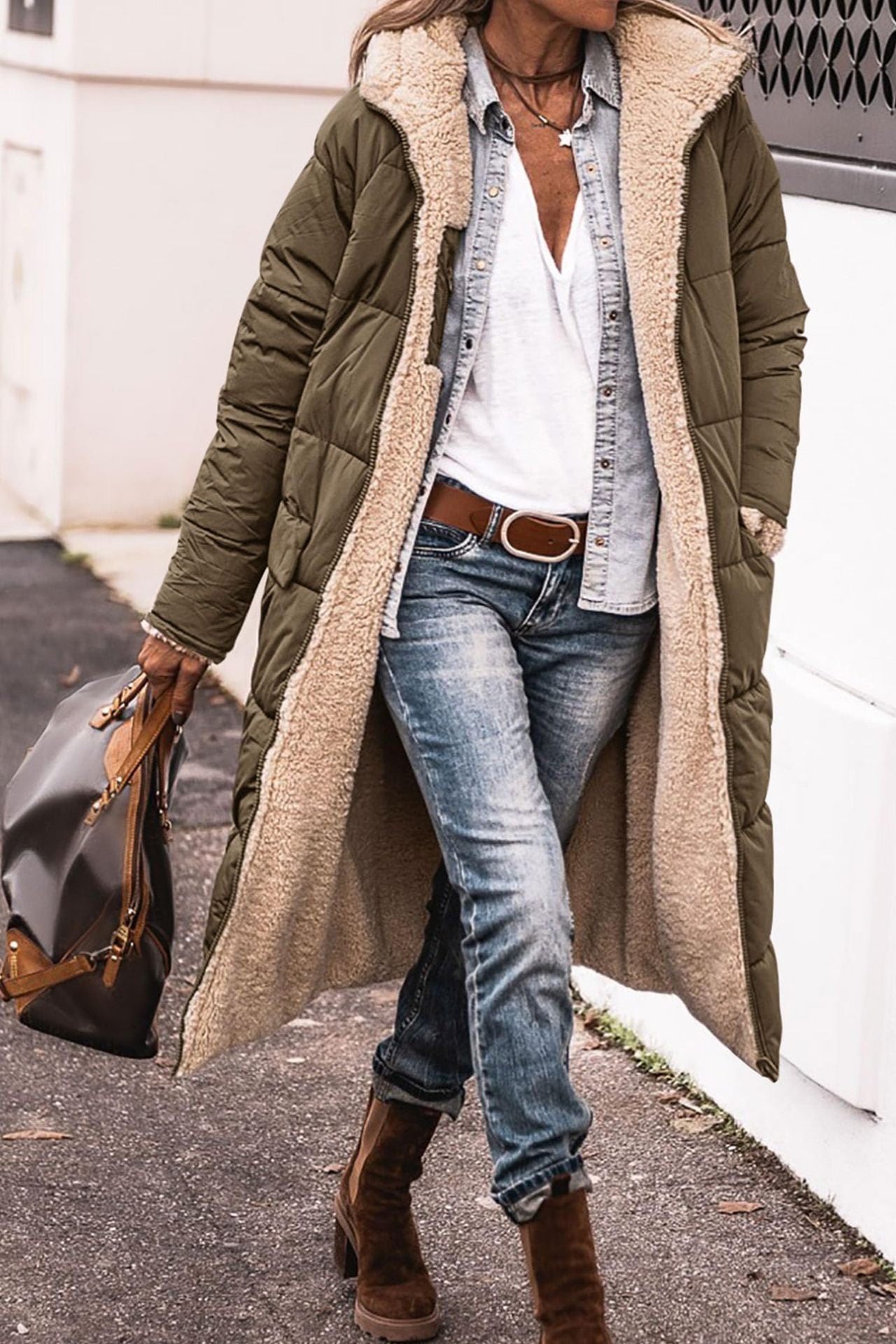 Hooded Long Padded Jacket for Enhanced Warmth and Comfort