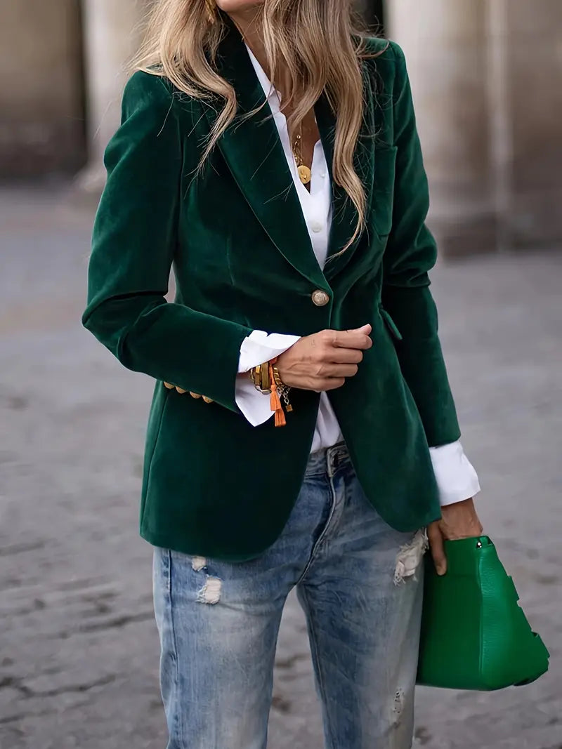 Elegant Velvet Blazer for Women – Stylish & Comfortable