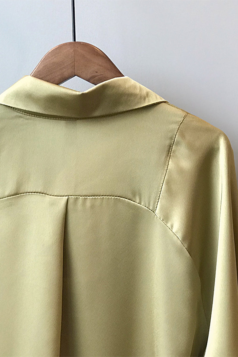 Satin Long Sleeve Blouse with Elegant Style and Comfortable Fit