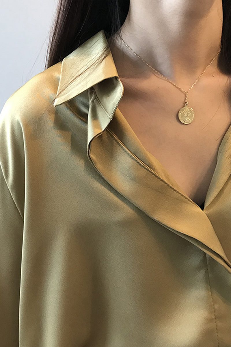 Satin Long Sleeve Blouse with Elegant Style and Comfortable Fit