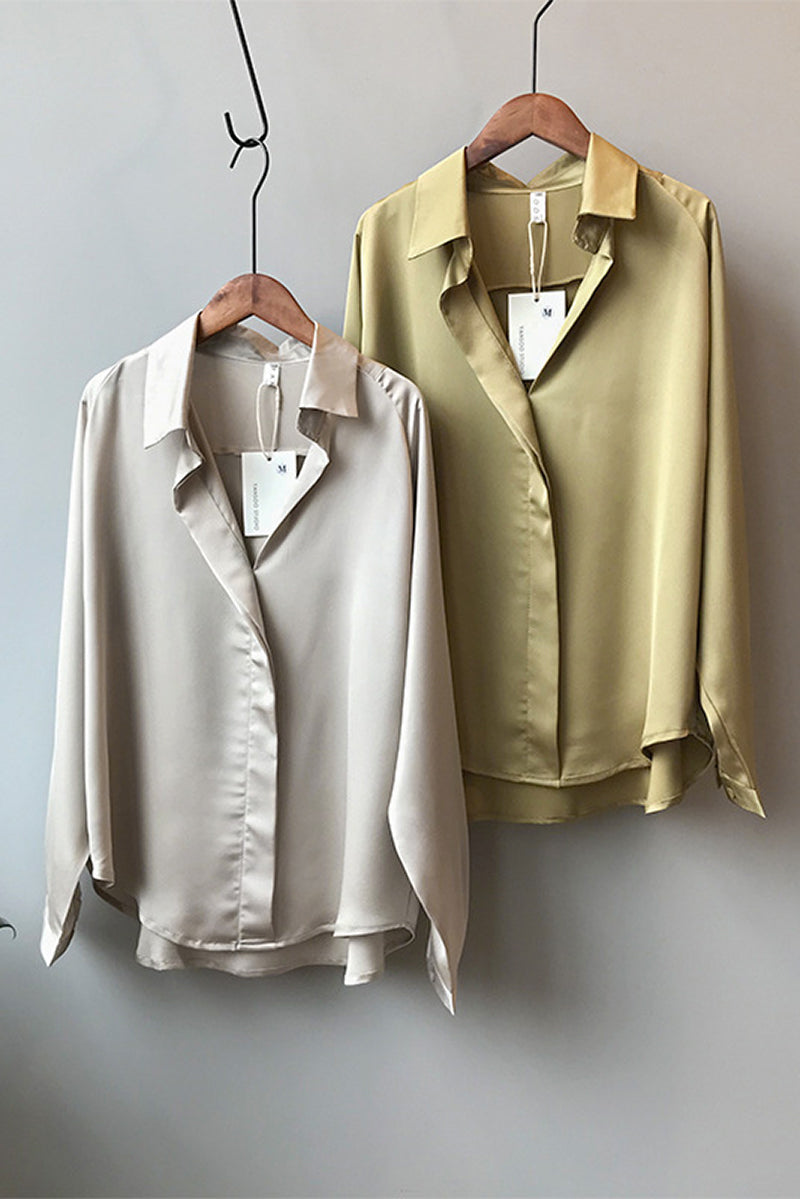 Satin Long Sleeve Blouse with Elegant Style and Comfortable Fit