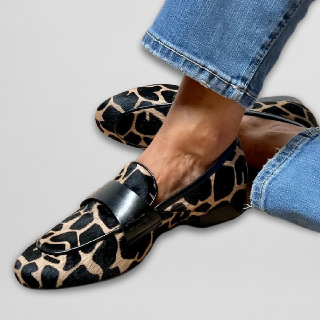 Giraffe Print Loafers – Stylish Slip-On Shoes