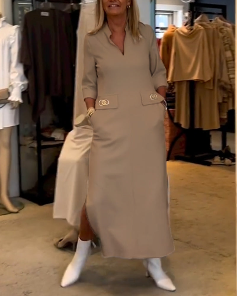Dalila Dress with 3/4 Sleeves - Elegant and Comfortable Design