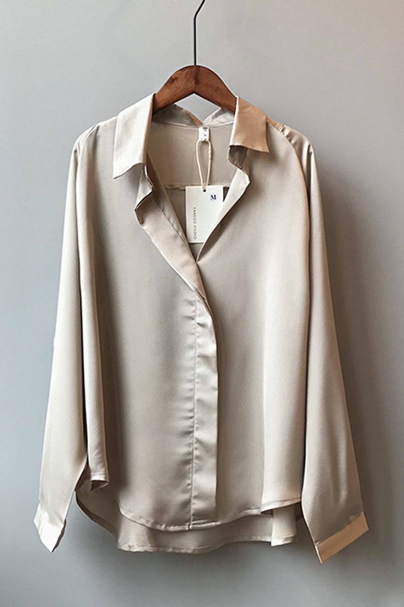 Satin Long Sleeve Blouse with Elegant Style and Comfortable Fit