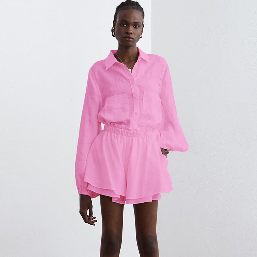 Cotton Shirt and Shorts Outfit for Comfortable Summer Wear