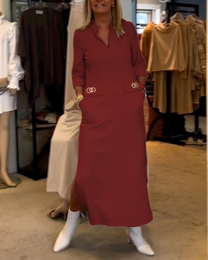 Dalila Dress with 3/4 Sleeves - Elegant and Comfortable Design
