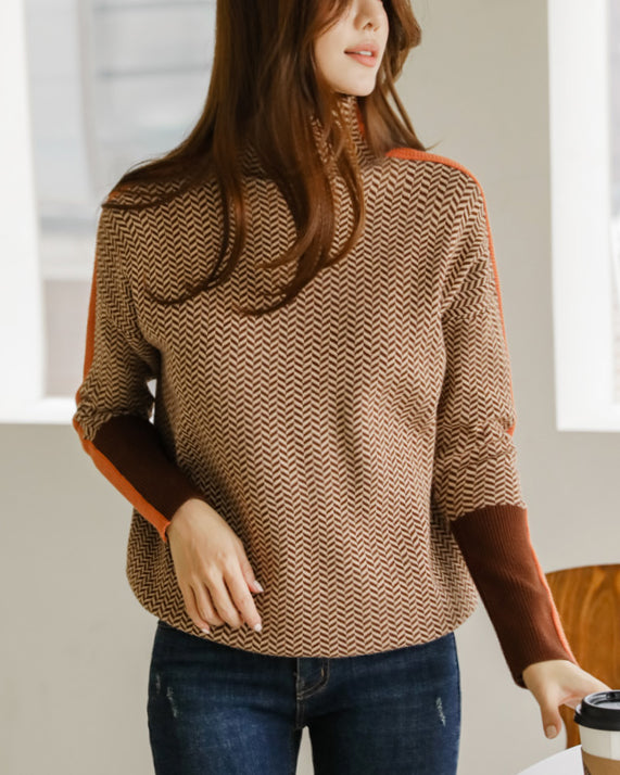 Renee High Neck Printed Blouse for Stylish Comfort
