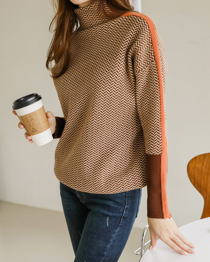 Renee High Neck Printed Blouse for Stylish Comfort