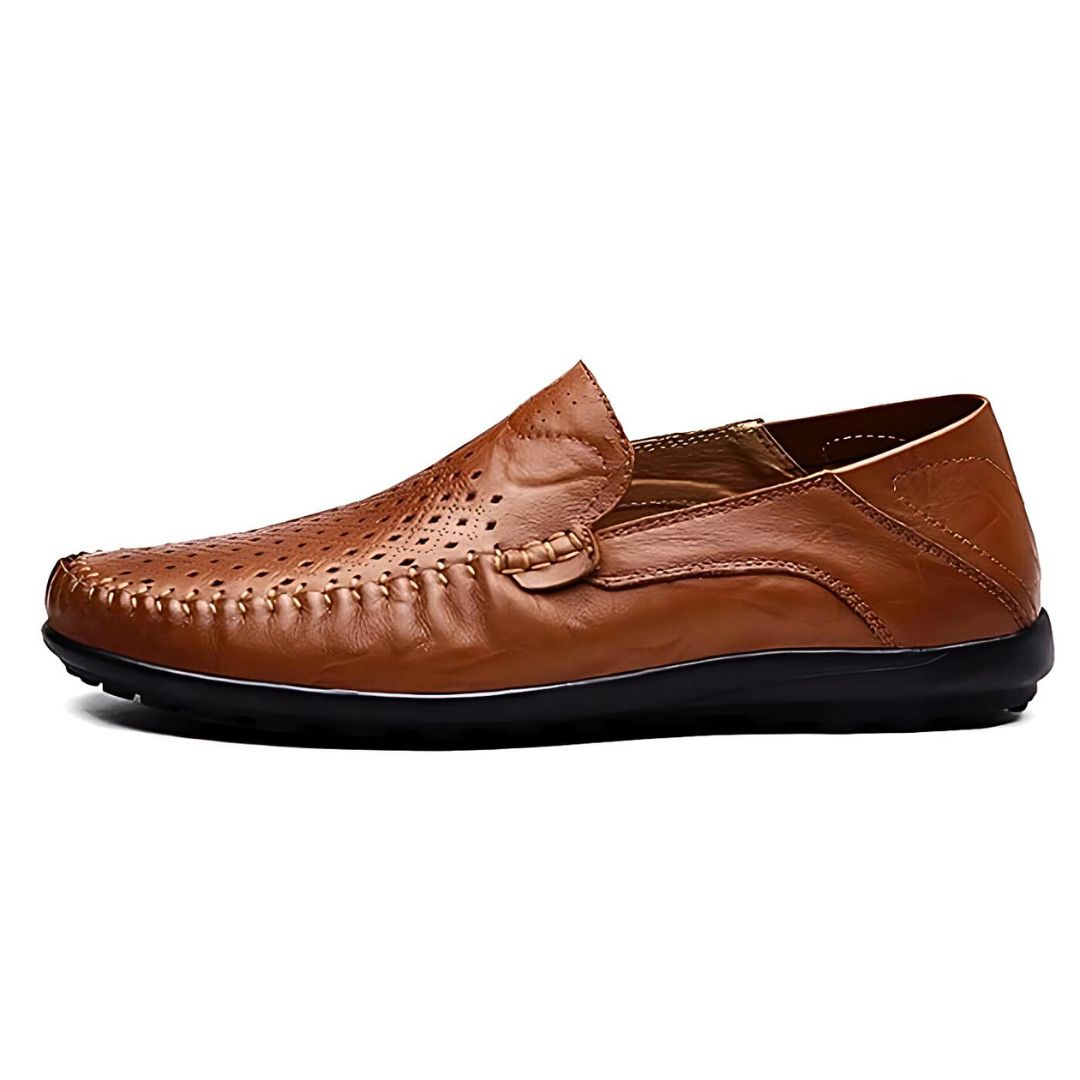Genuine Leather Air-Flow Loafers – Breathable Comfort
