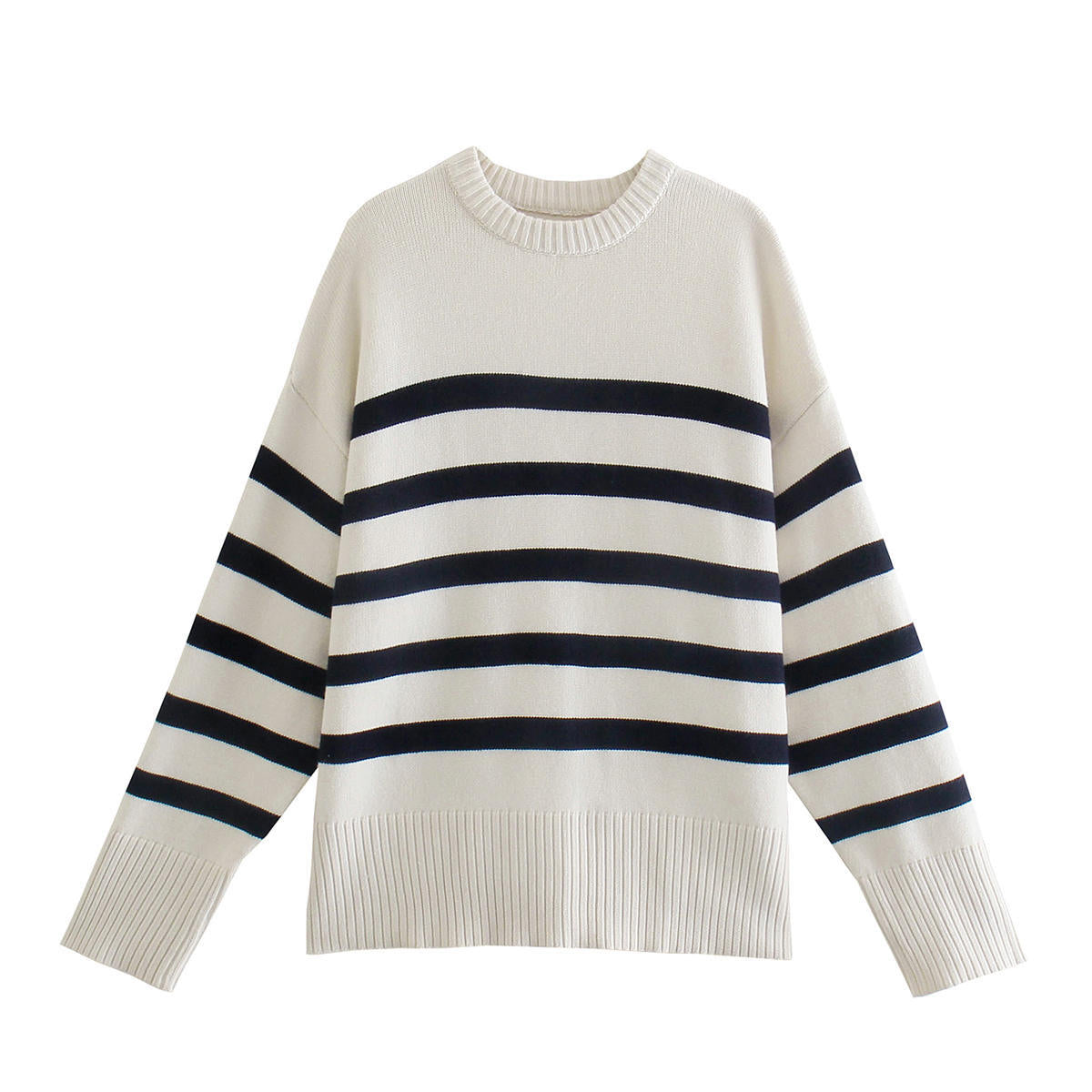 White Striped Mesh Blouse for Stylish Layering