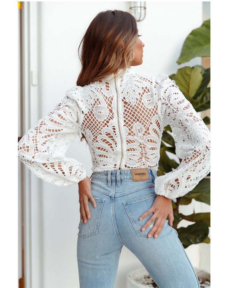 Lace Halter Neck Blouse for Elegant Style and Comfort