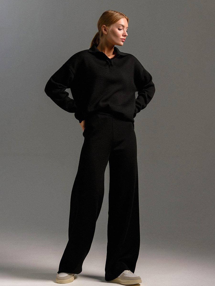 Knit Trouser and Jumper Set in Lotus Style