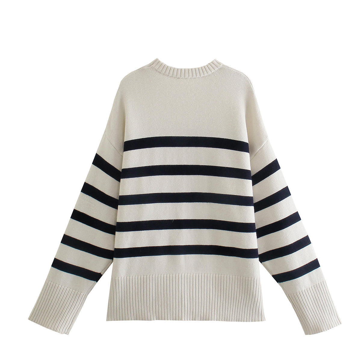 White Striped Mesh Blouse for Stylish Layering