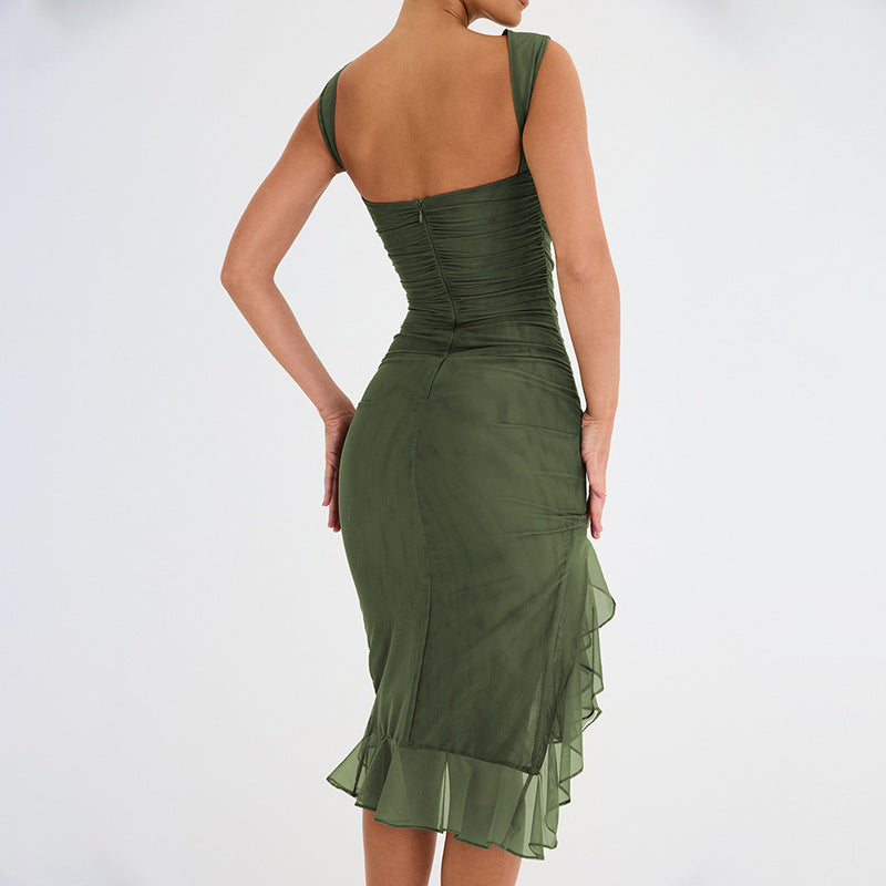 Asymmetrical Ruffled Short Dress for Stylish Summer Outfits