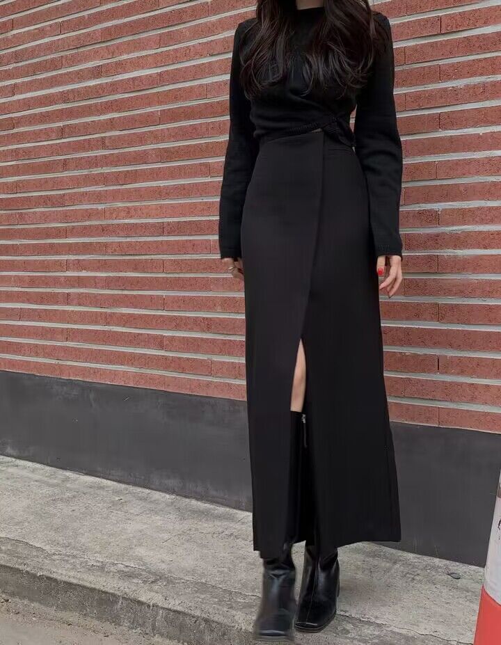 Essential Long Skirt with Stylish Side Slit