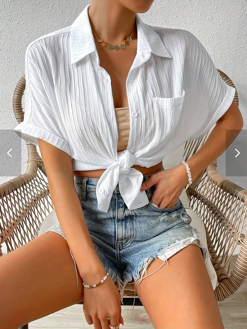 Casual Loose-Fit Summer Shirt in Hazel Color