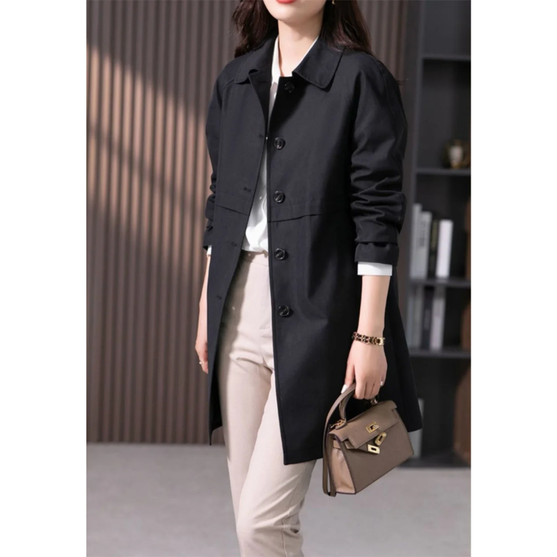 Stylish Women's Single Button Short Trench Coat