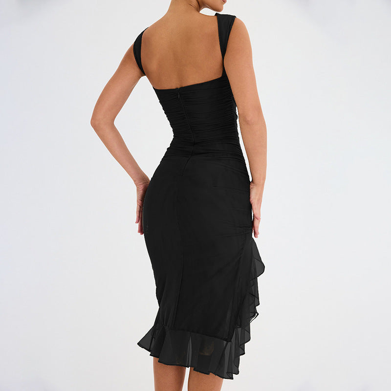 Asymmetrical Ruffled Short Dress for Stylish Summer Outfits