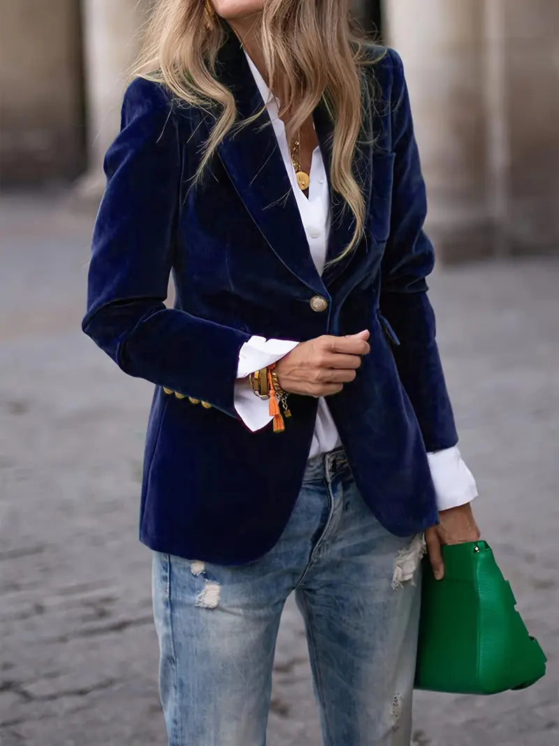 Elegant Velvet Blazer for Women – Stylish & Comfortable