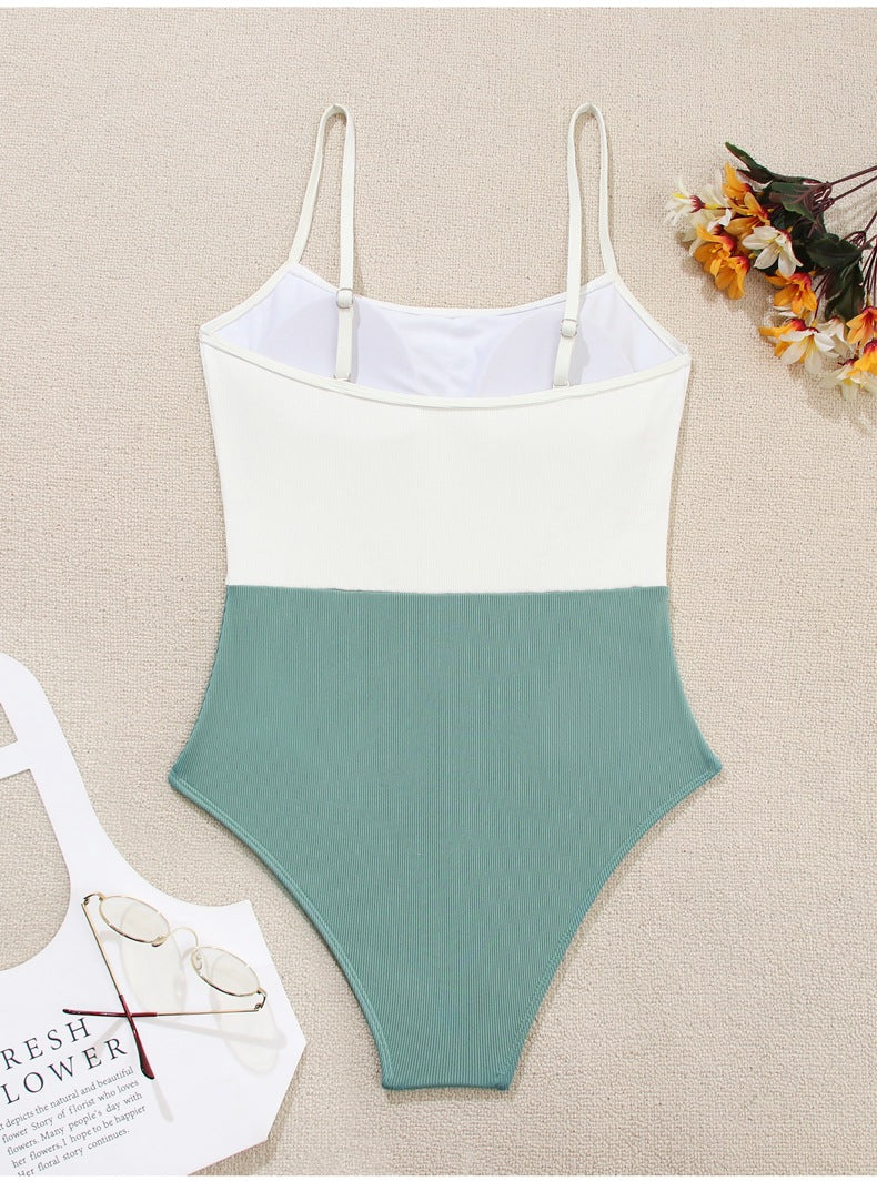 Straight Neck Serene Swimsuit for Comfortable Beach Wear