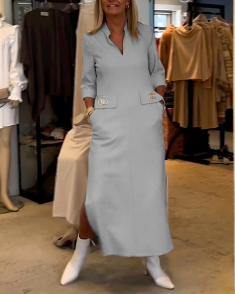 Dalila Dress with 3/4 Sleeves - Elegant and Comfortable Design
