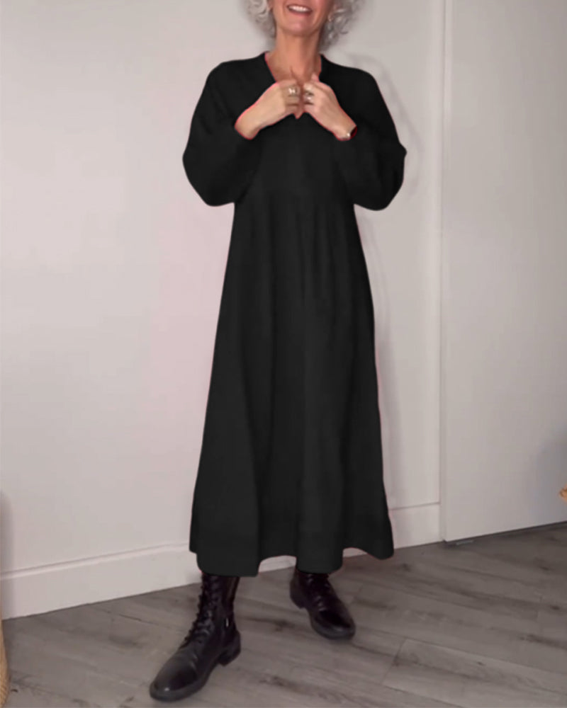 Elegant Long Dress with Pockets for Effortless Style