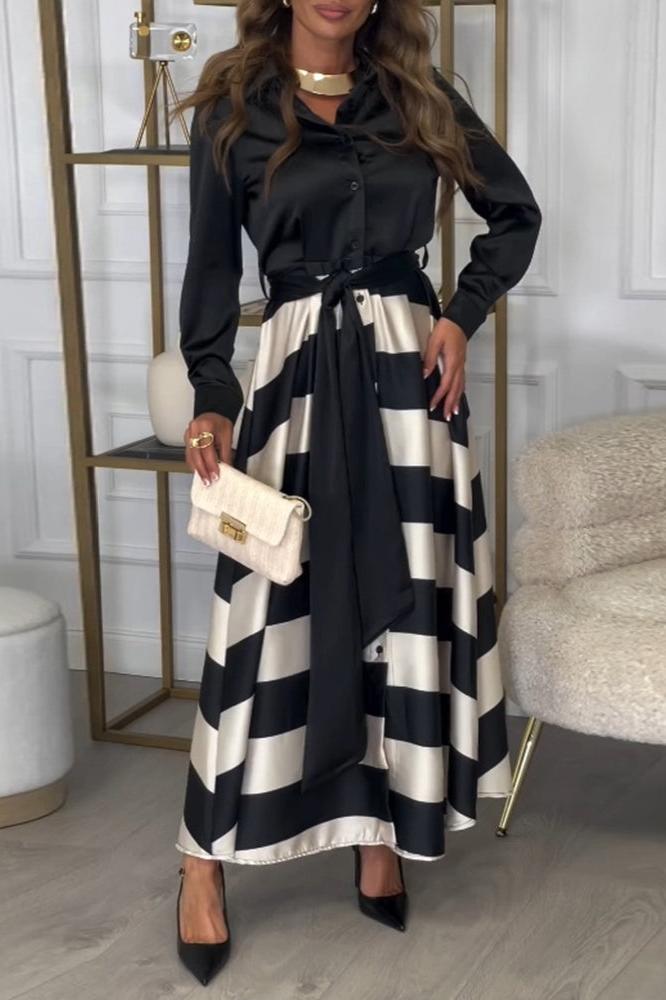 Elegant Two-Piece Effect Dress in Vienna Style