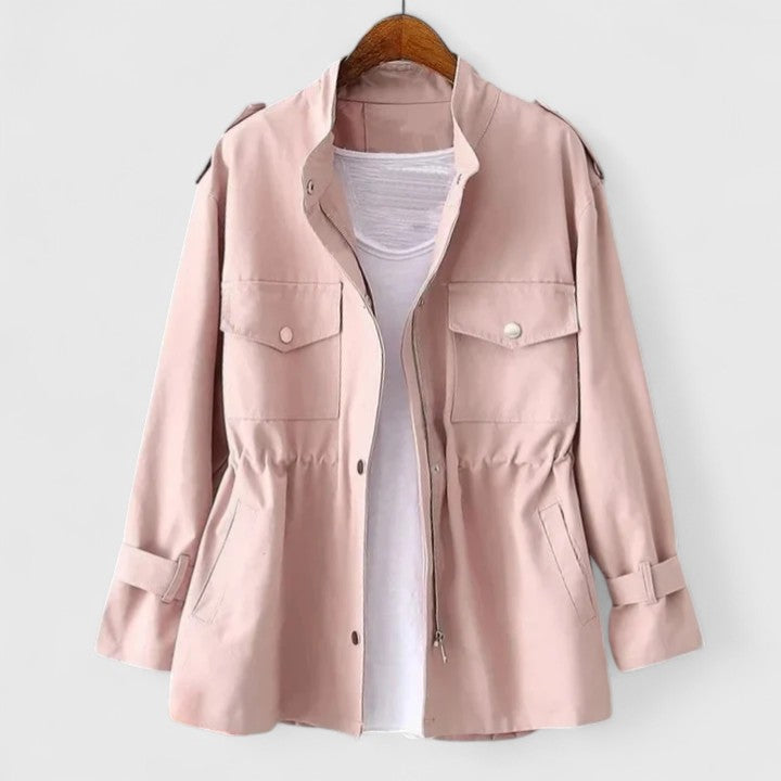 Utility Jacket with Drawstring Waist