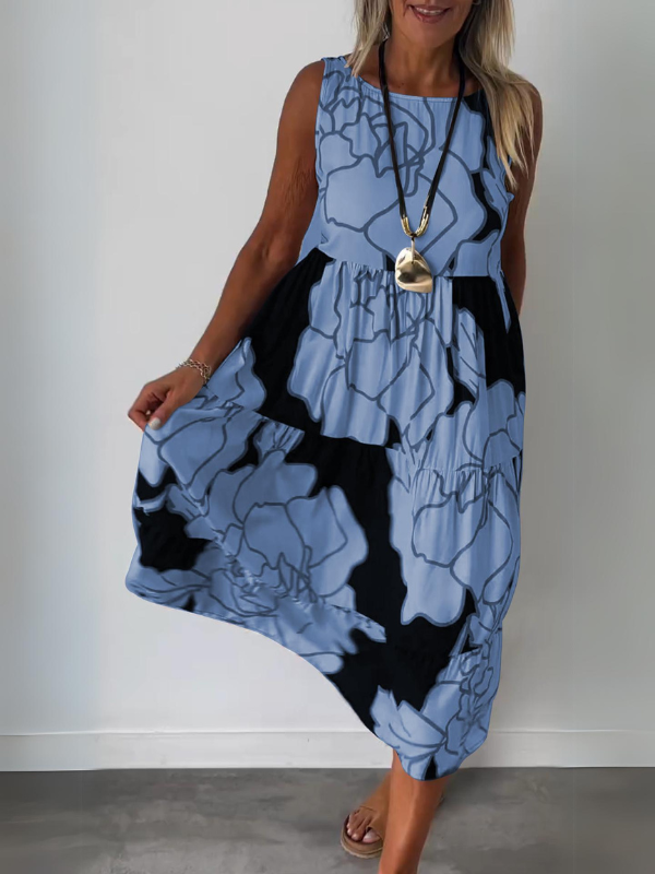 Floral Abstract A-Line Dress for Women