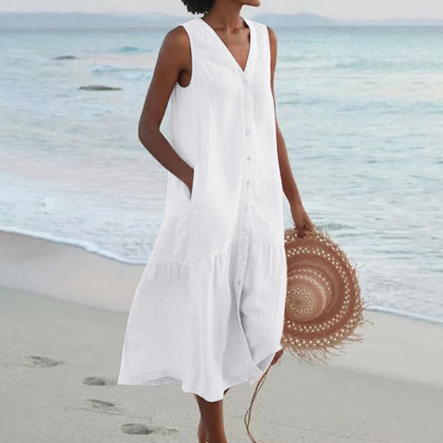 Flattering Women's V-Neck Chic Dress
