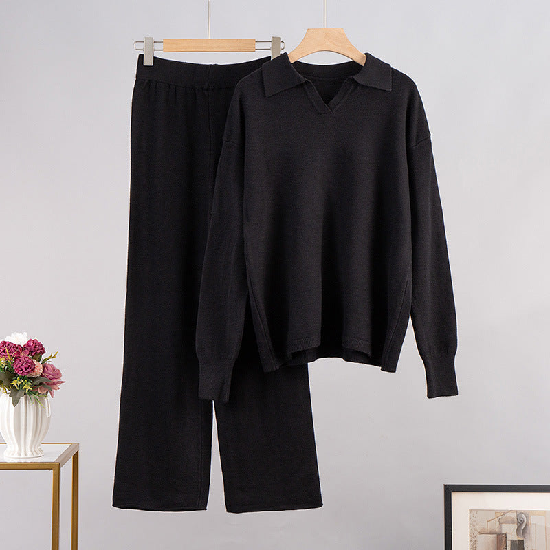 Knit Trouser and Jumper Set in Lotus Style