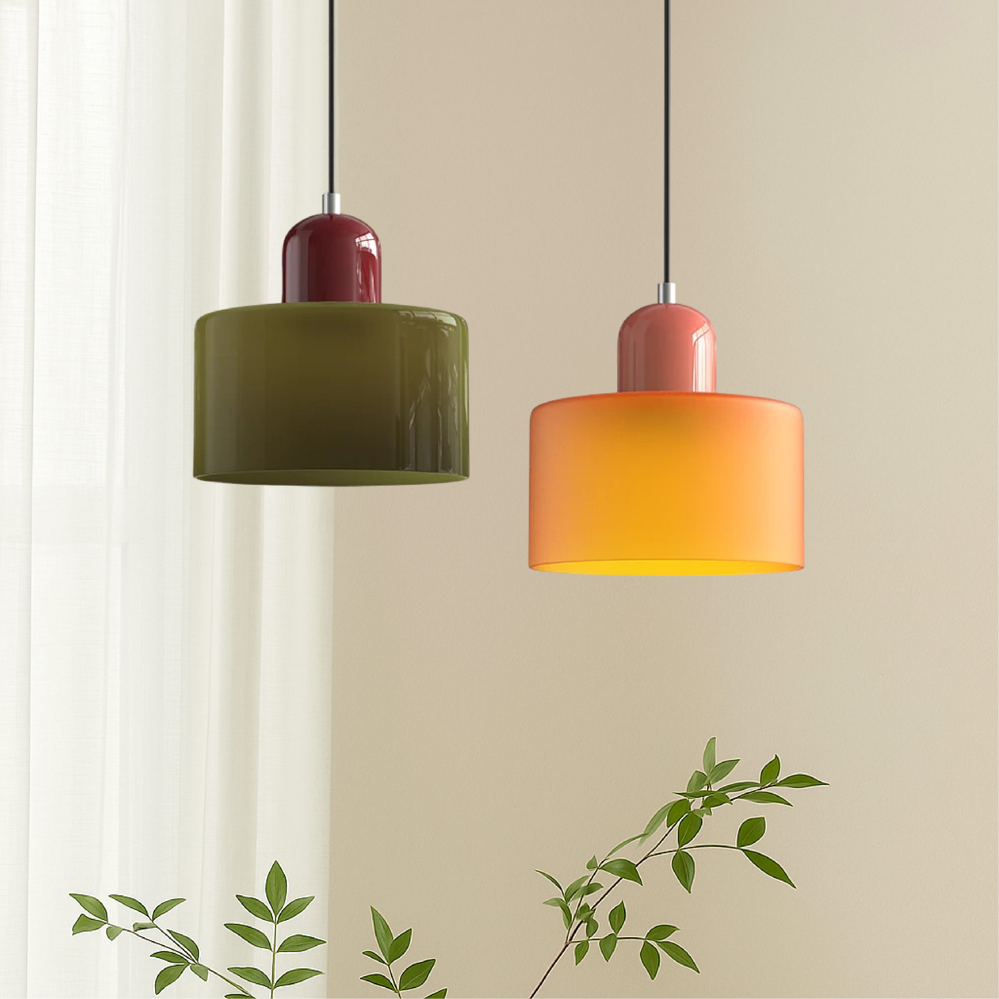 Bauhaus-Style Pendant Light, Geometric Ceiling Lamp