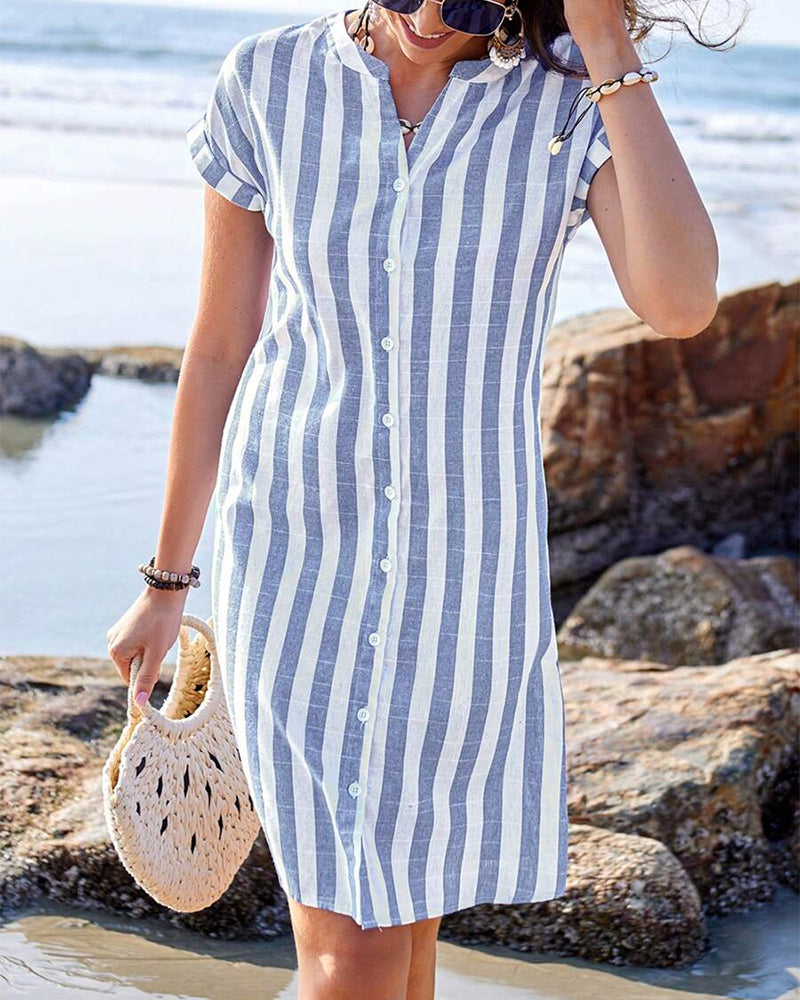 Elegant Striped Shirt Dress for Stylish Everyday Wear