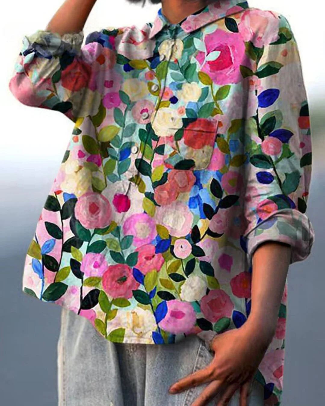 Floral Print Blouse with Elegant Design and Comfortable Fit