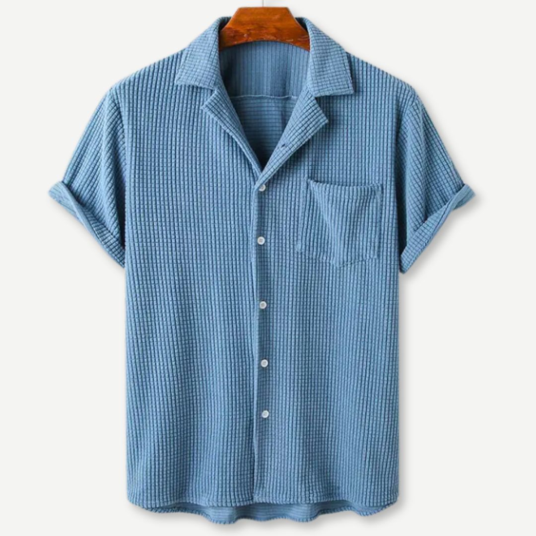 Relaxed Fit Knitted Waffle Long-Sleeve Shirt