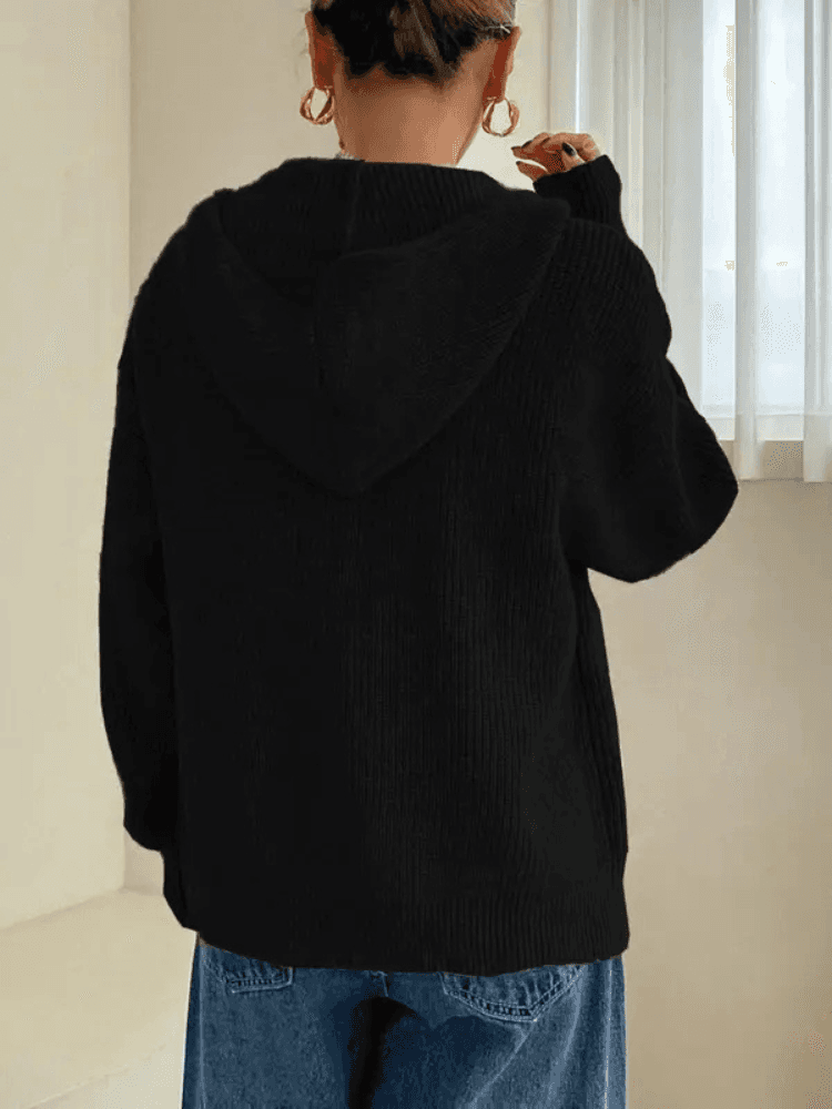Cozy Knit Cardigan Hoodie for Fall Weather