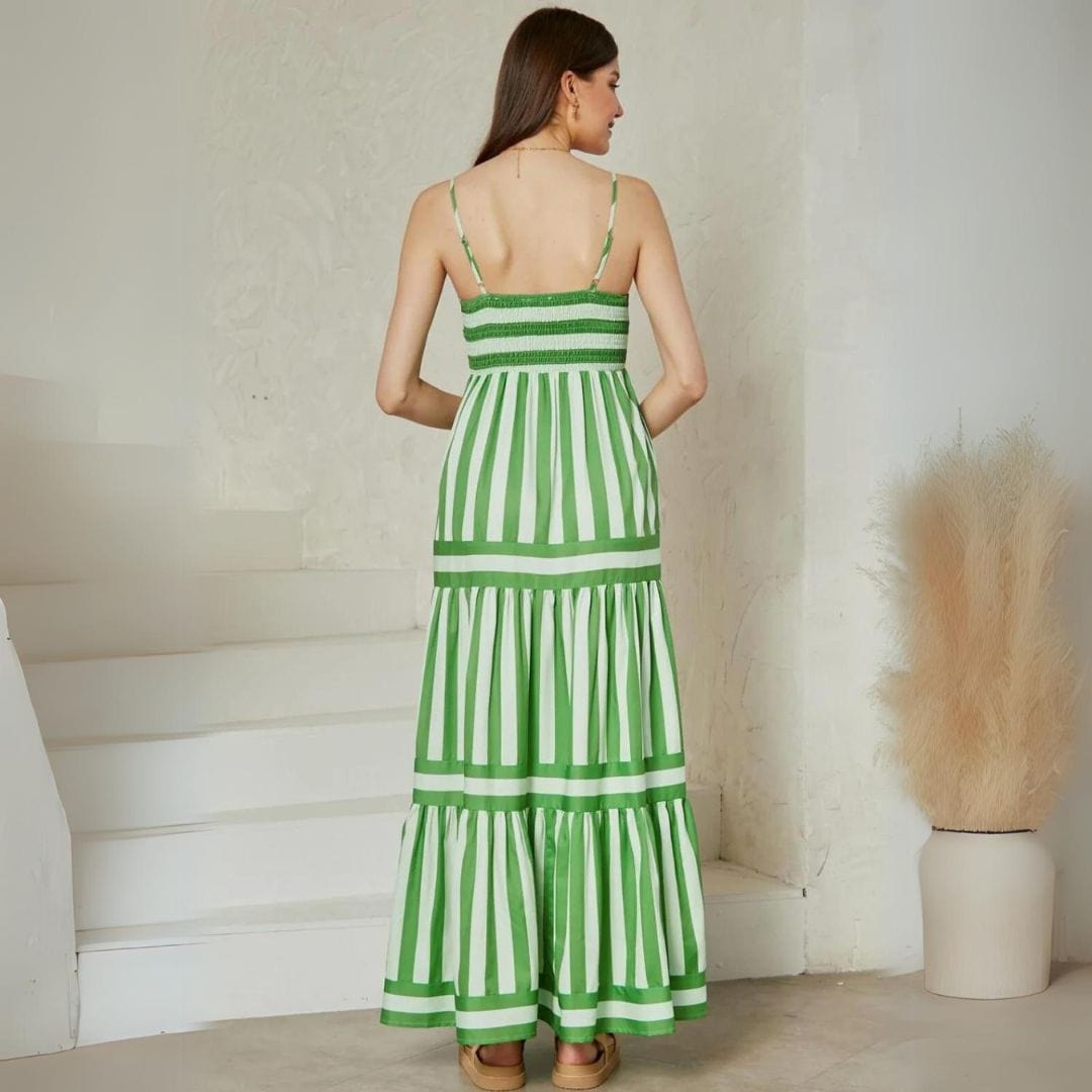 Colour Block Maxi Dress with Flattering Silhouette