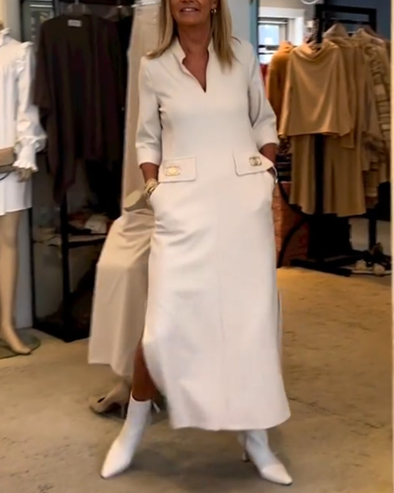 Dalila Dress with 3/4 Sleeves - Elegant and Comfortable Design