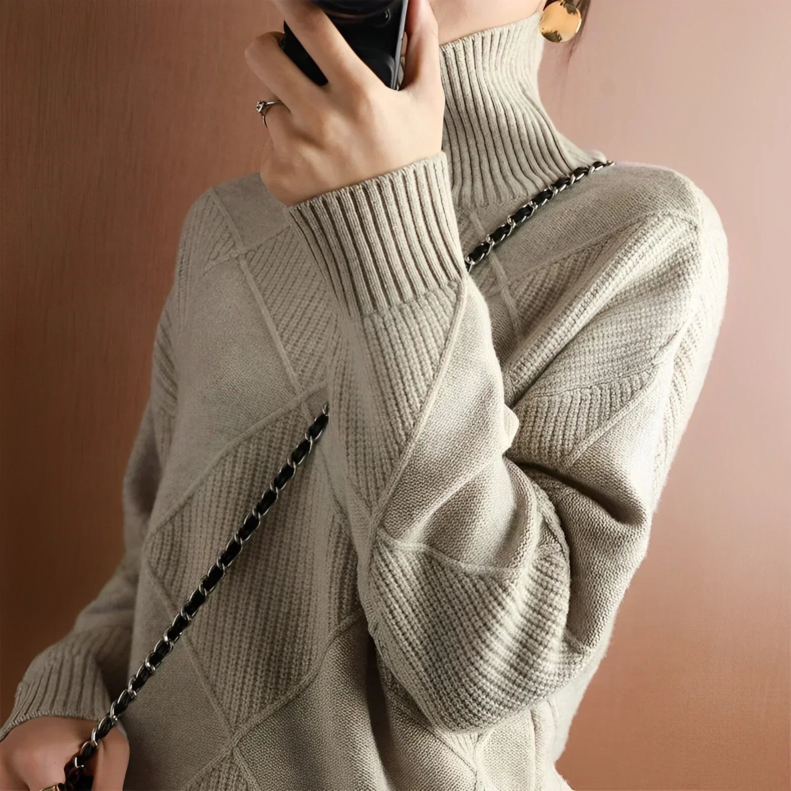 Structured High Neck Sweater for Comfortable Layering