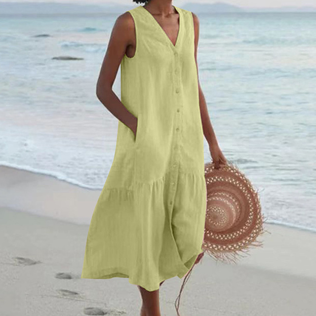Flattering Women's V-Neck Chic Dress